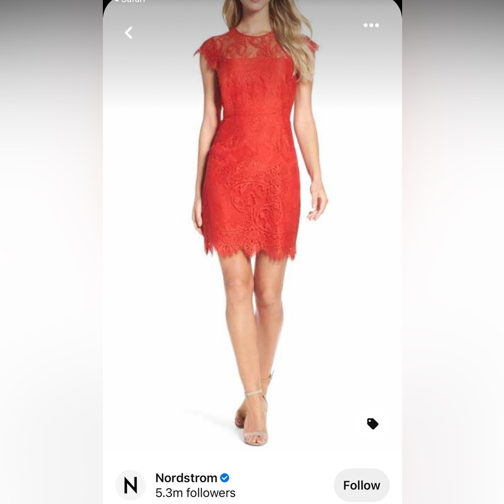 BB Dakota Women's Jayce Mini Lace Sheath Cocktail Party Dress